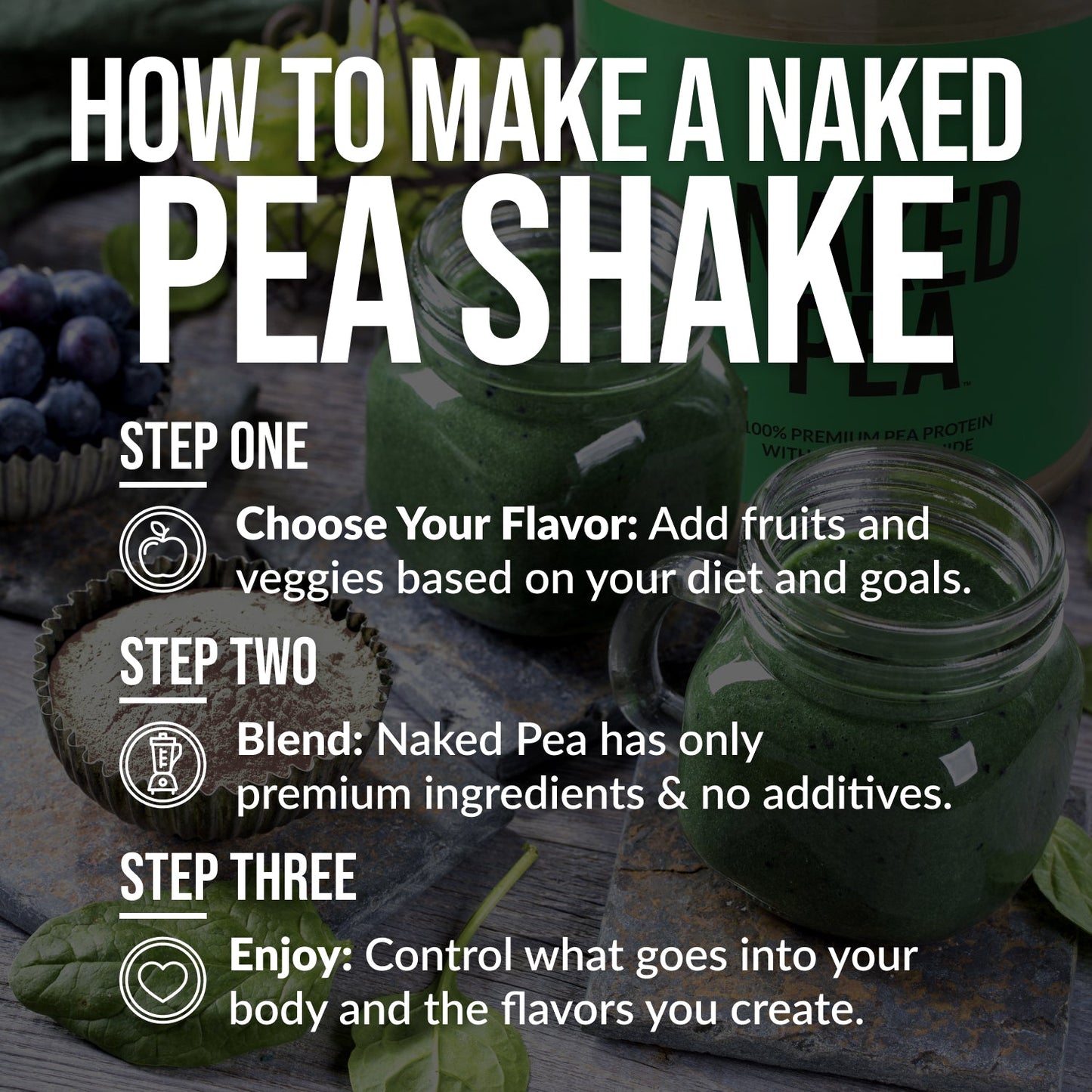 Chocolate Peanut Butter Pea Protein Powder - Chocolate PB - Chocolate Formula with a Simple, Easy-Mix Protein Formula