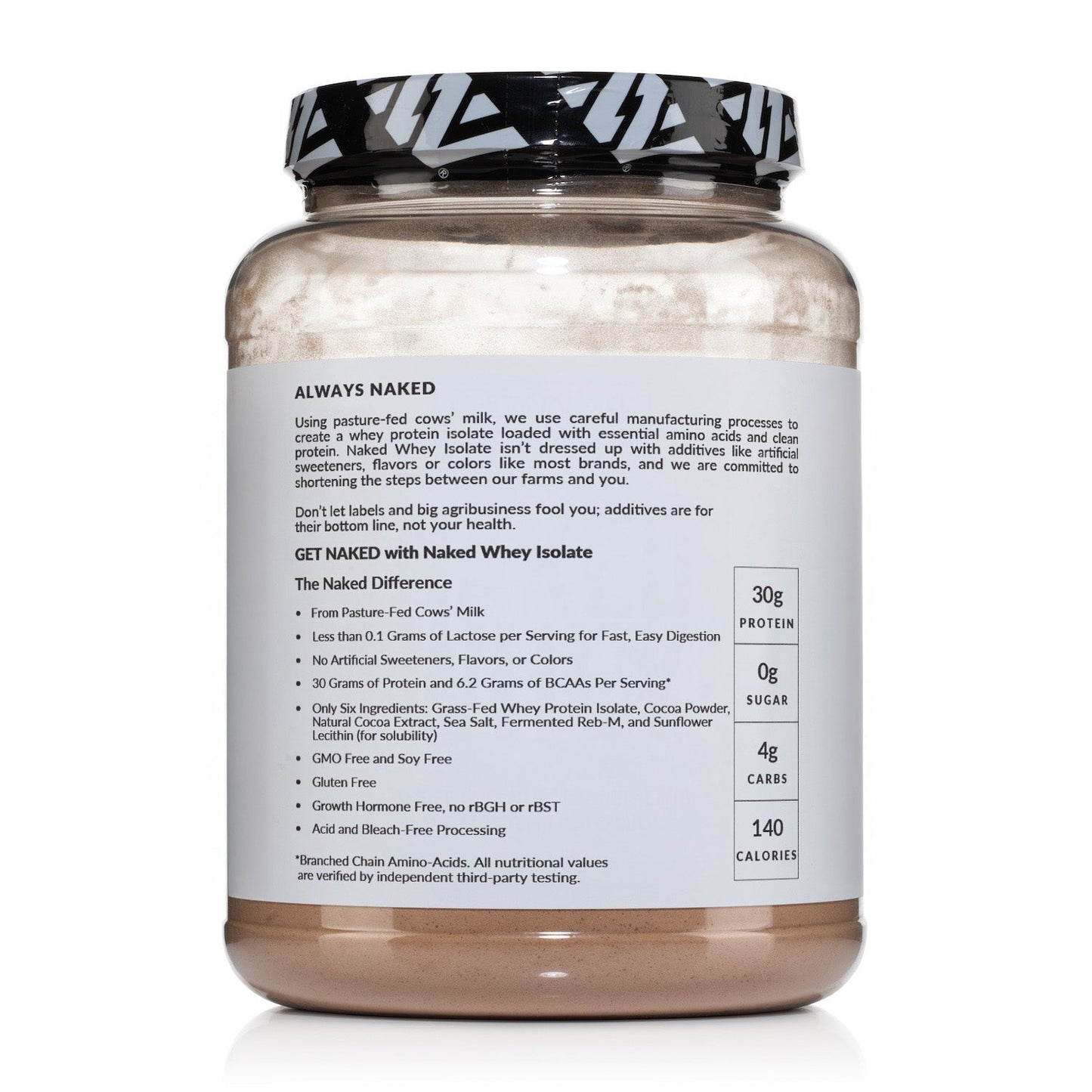 Chocolate Grass-Fed Whey Isolate Protein Powder - Chocolate with a Simple, Easy-Mix Protein Formula
