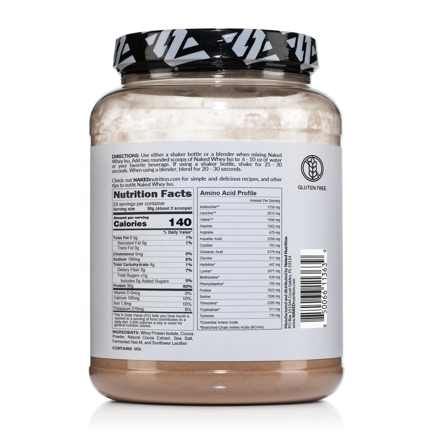 Chocolate Grass-Fed Whey Isolate Protein Powder - Chocolate with a Simple, Easy-Mix Protein Formula