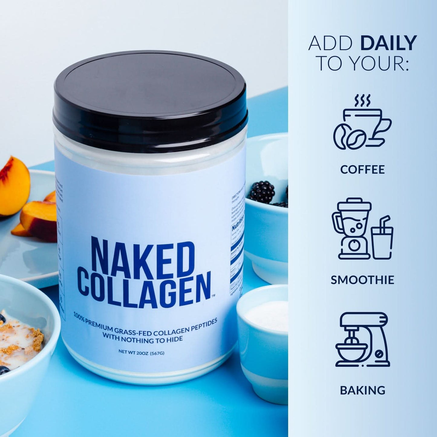 Collagen Peptides with Hyaluronic Acid - Advanced Collagen Peptides with a Simple, Versatile Collagen Formula