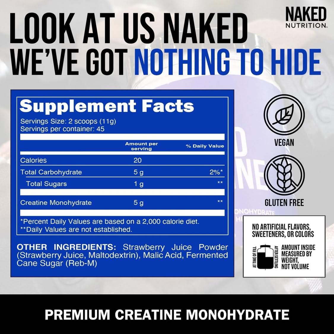 Strawberry Creatine Monohydrate Powder - Strawberry with a Convenient Training-Day Formula