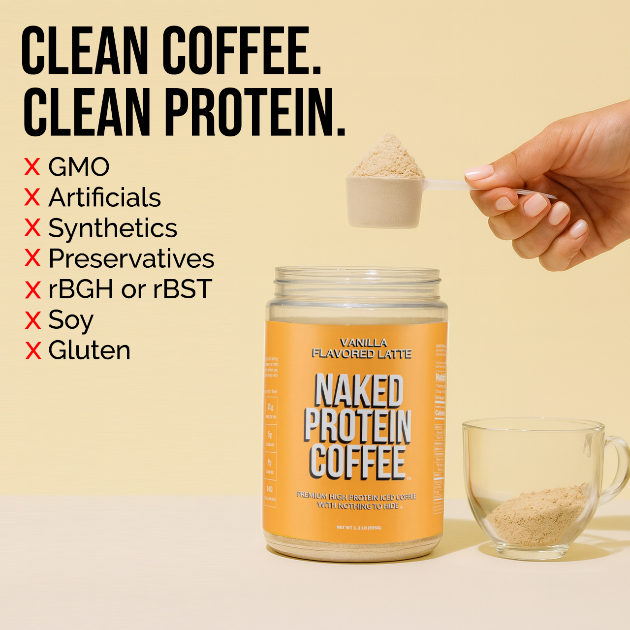 Vanilla Latte Protein Iced Coffee - Vanilla Latte with Coffee Flavor in an Easy-Mix Formula