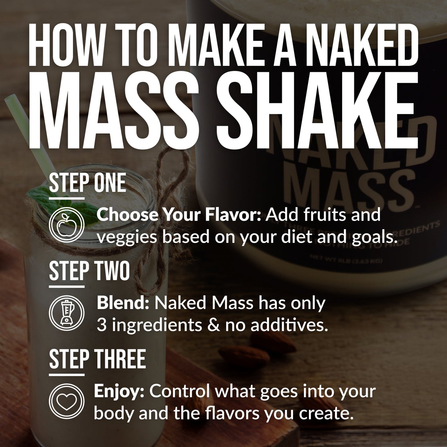 Mass Gainer Protein Supplement - Unflavored for Easy Protein and Calorie Mixing
