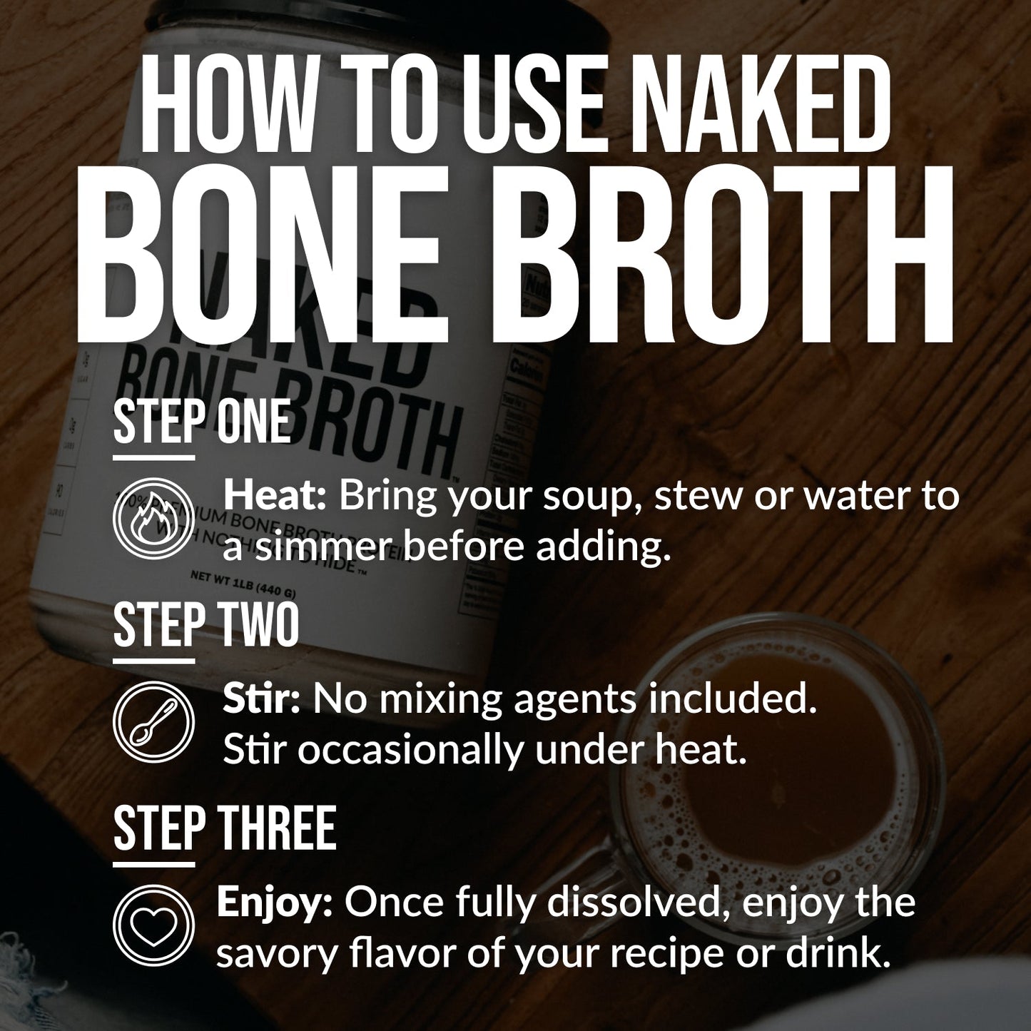 Bone Broth Protein Powder with a Simple, Easy-Mix Protein Formula