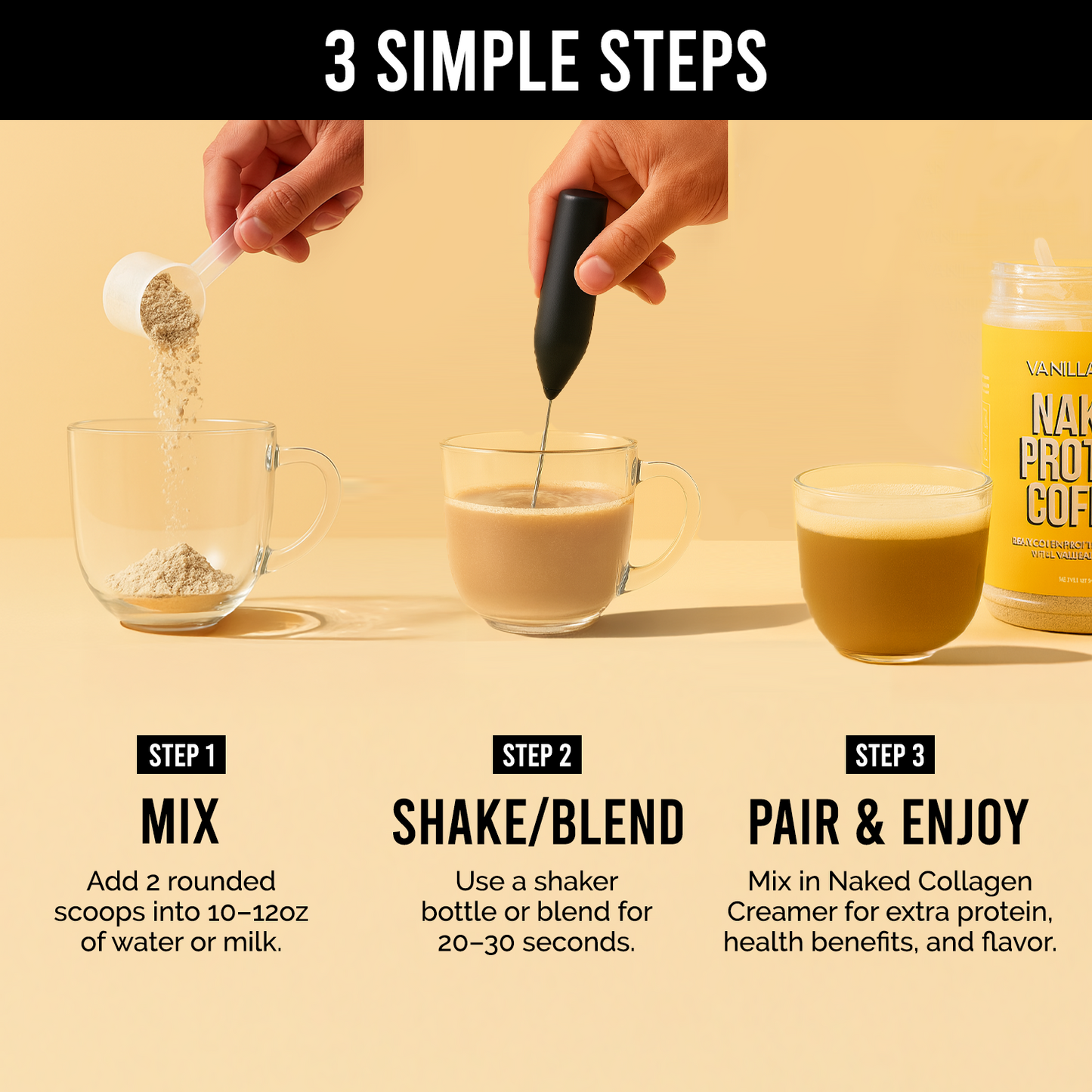 Vanilla Latte Protein Iced Coffee - Vanilla Latte with Coffee Flavor in an Easy-Mix Formula