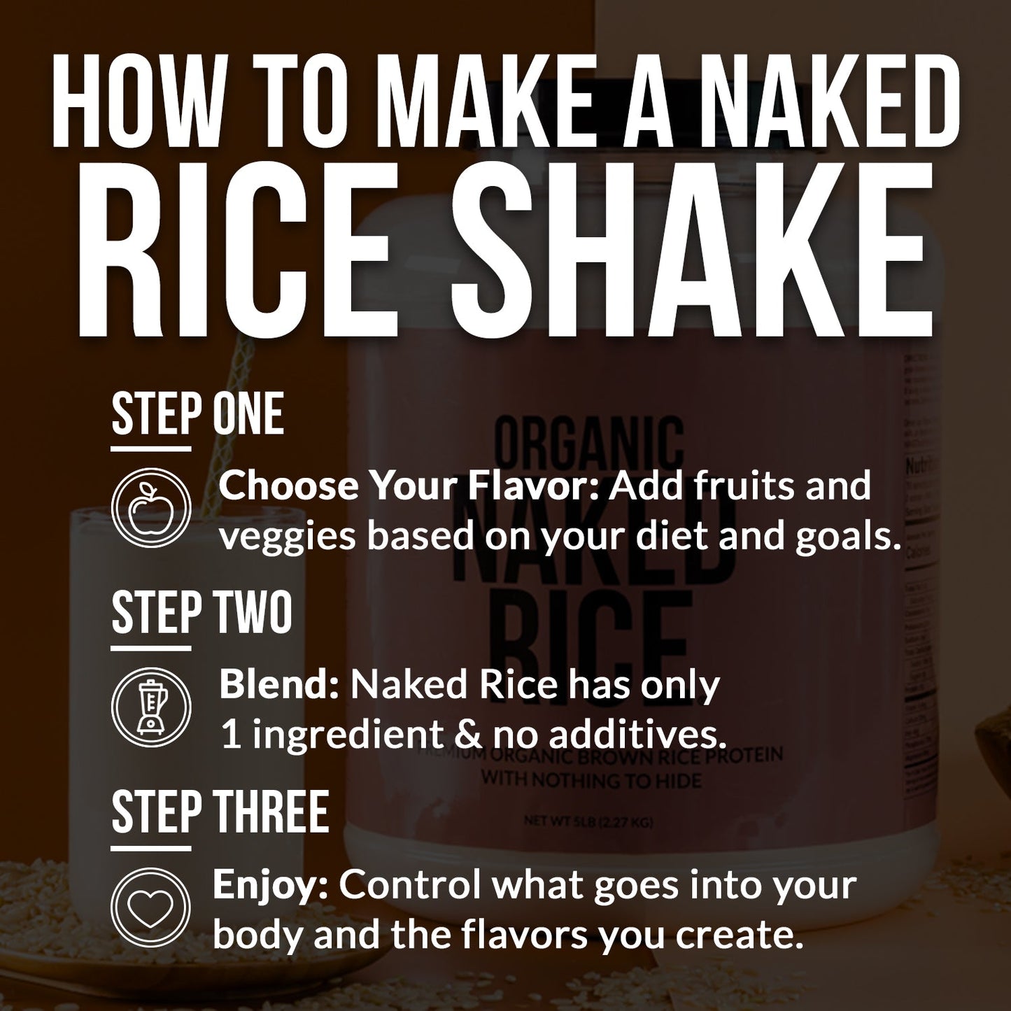 Organic Brown Rice Protein Powder 1lb - Unflavored 1LB with a Simple, Easy-Mix Protein Formula