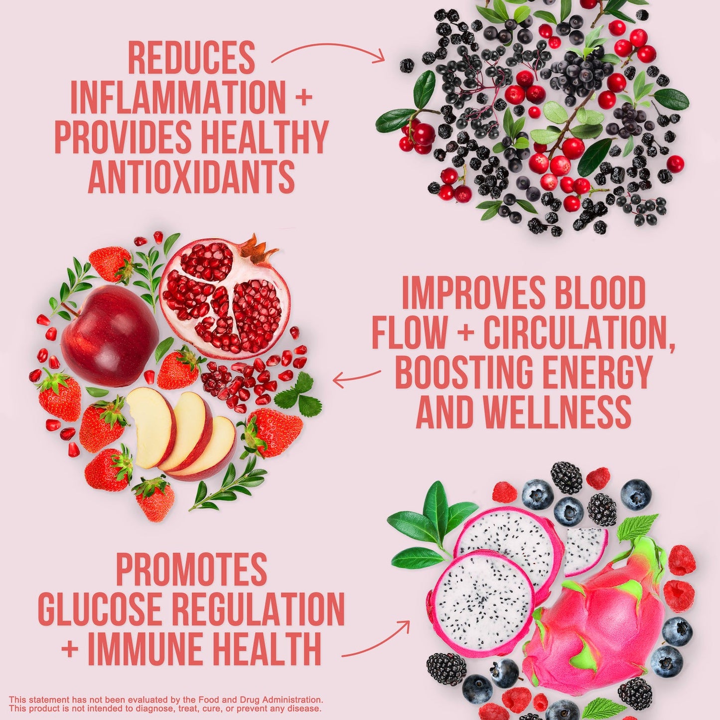 Red Fruit & Vegetable Blend Powder with a Convenient, Easy-Use Formula