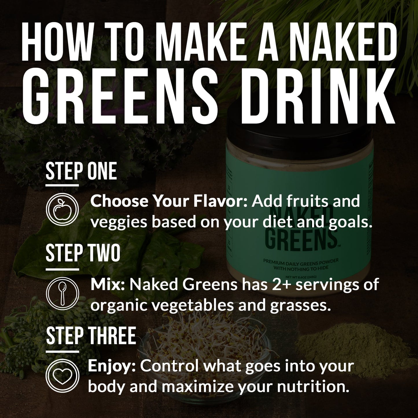 Organic Greens, Prebiotic & Probiotic Powder with a Convenient, Easy-Use Formula