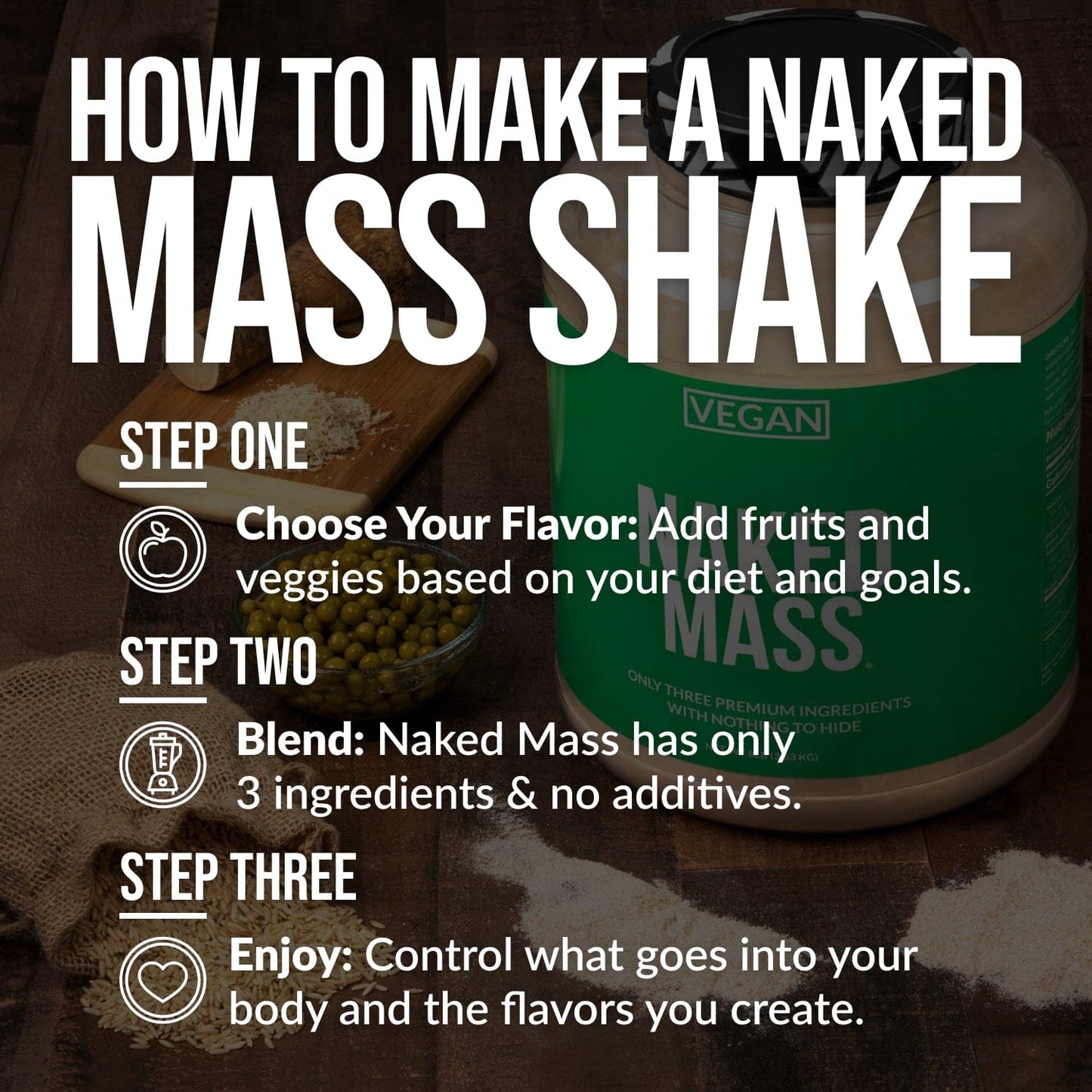 Vegan Mass Gainer Supplement - Unflavored (Vegan) for Easy Protein and Calorie Mixing