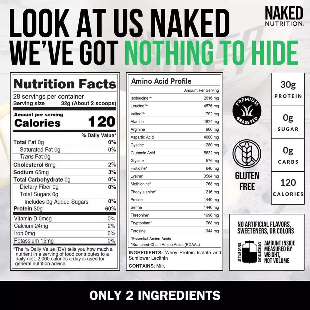 Grass Fed Whey Isolate Protein Powder - Unflavored with a Simple, Easy-Mix Protein Formula
